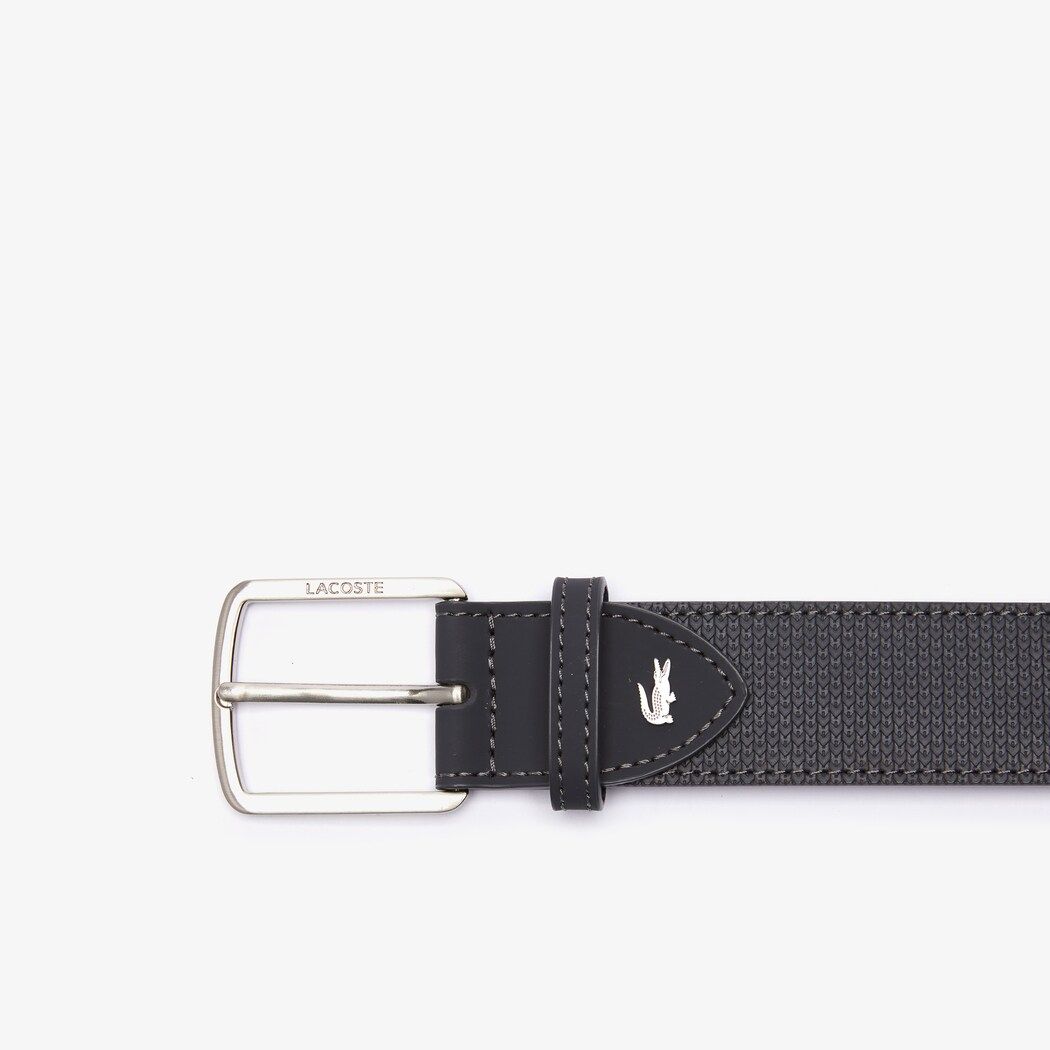 Men's Lacoste Engraved Buckle Reversible Piqué Leather Belt | Lacoste (US)