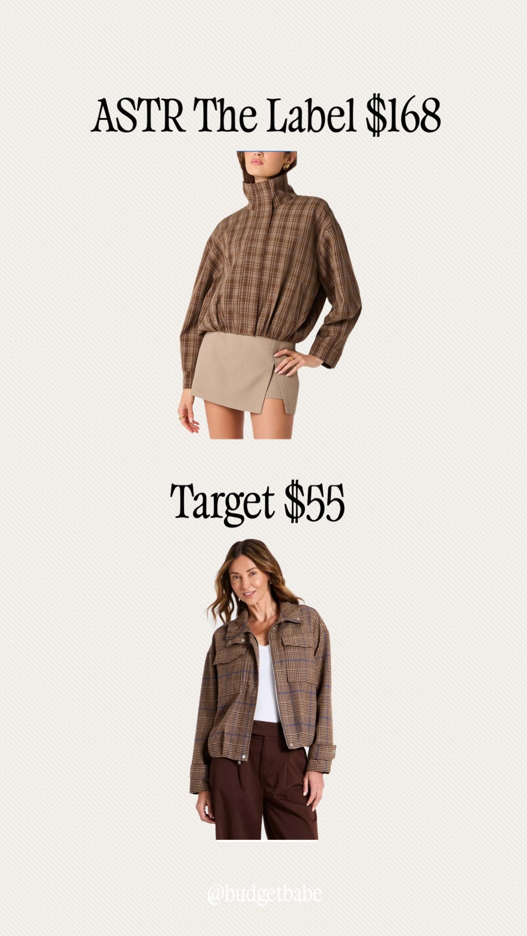 Plaid funnel neck jacket look for less #targetstyle