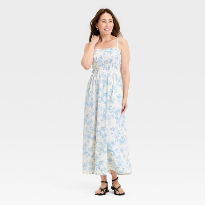 Women's Sleeveless Ruffle Maxi Floral Sundress - Universal Thread™ Cream XL | Target