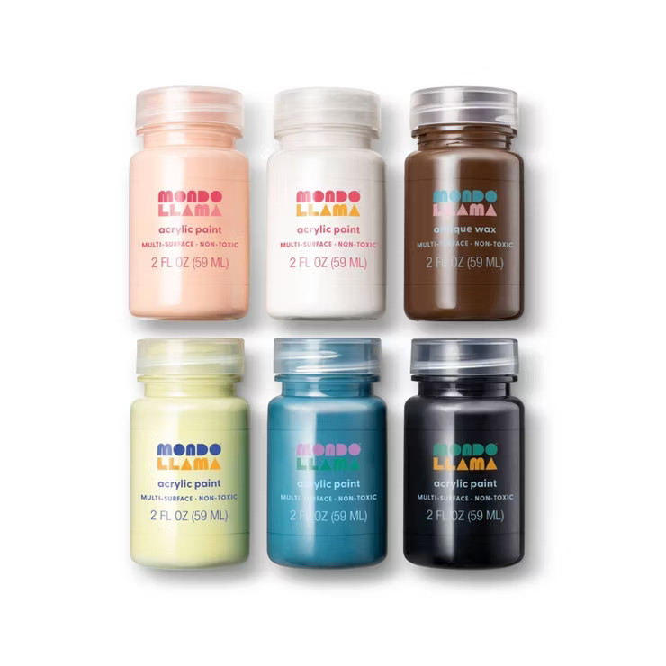 5ct Chalky Finish Acrylic Paints and 1ct Antique Wax - Mondo Llama™ | Target