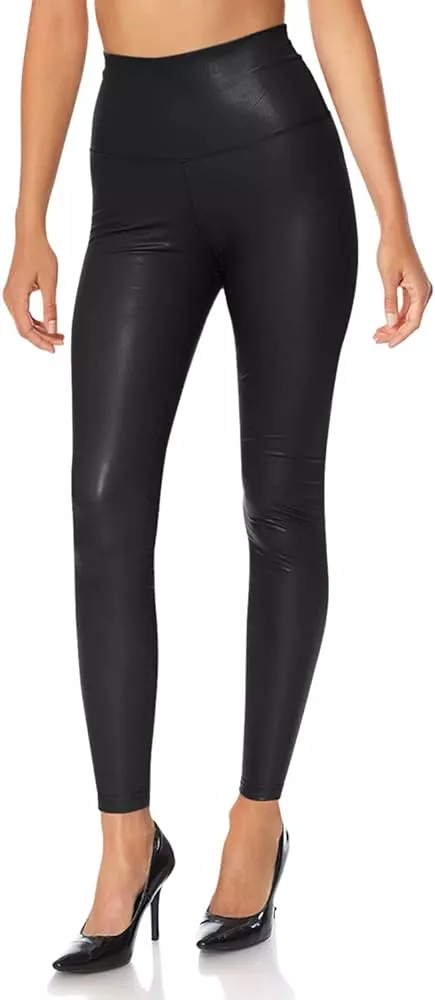 Women's High Waist Comfy Faux Leather Leggings Tights Stretchy