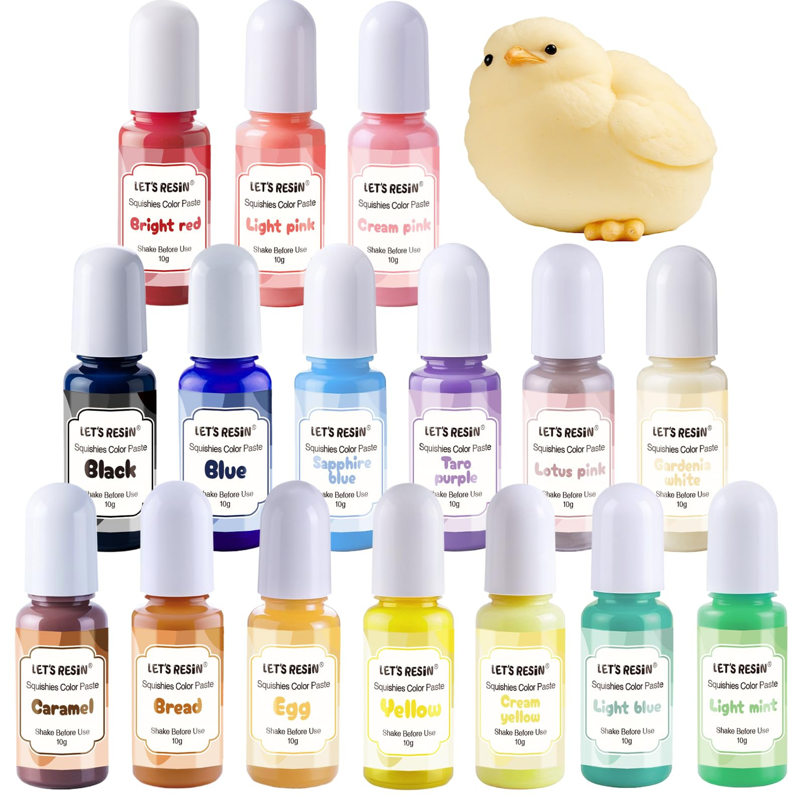 LET'S RESIN Silicone Pigment Dye for Taba Squishy, 16 Colors Opaque Pigment Paste for Silicone Ru... | Amazon (US)