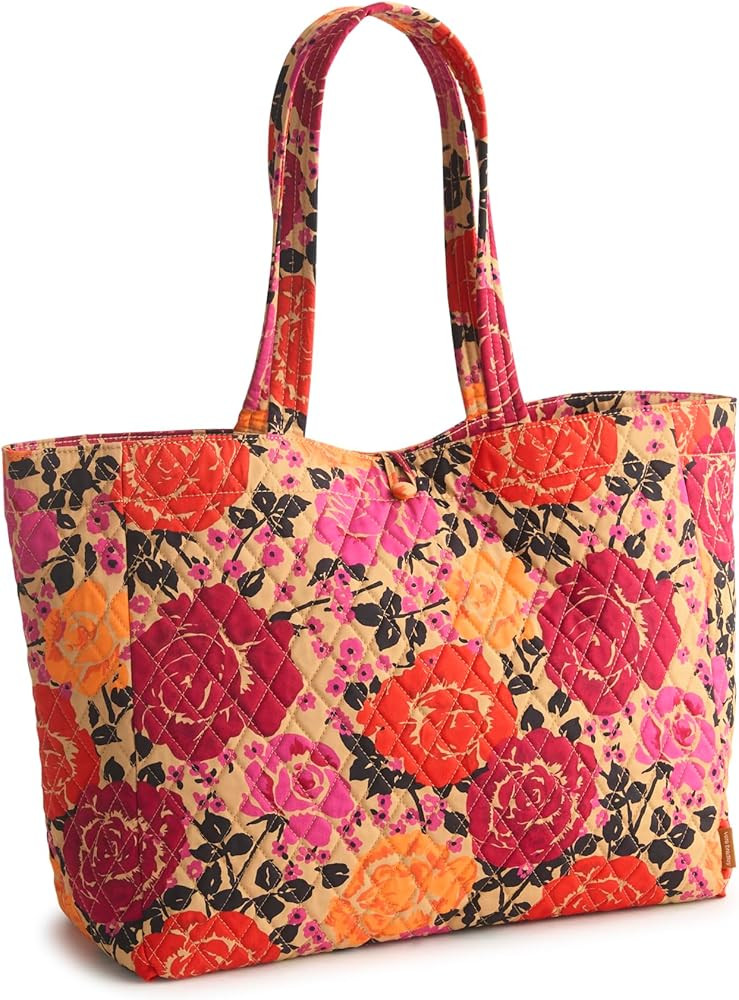 Vera Bradley Women's Premium Cotton Hathaway Tote Bag | Amazon (US)