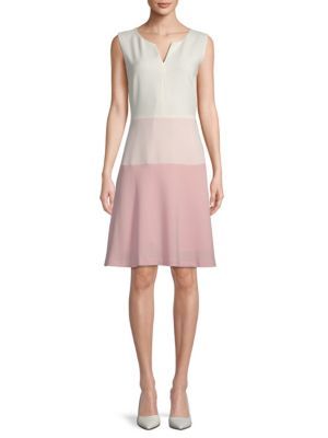 Karl Lagerfeld Paris - Sleeveless Colorblock A-Line Dress | Saks Fifth Avenue OFF 5TH