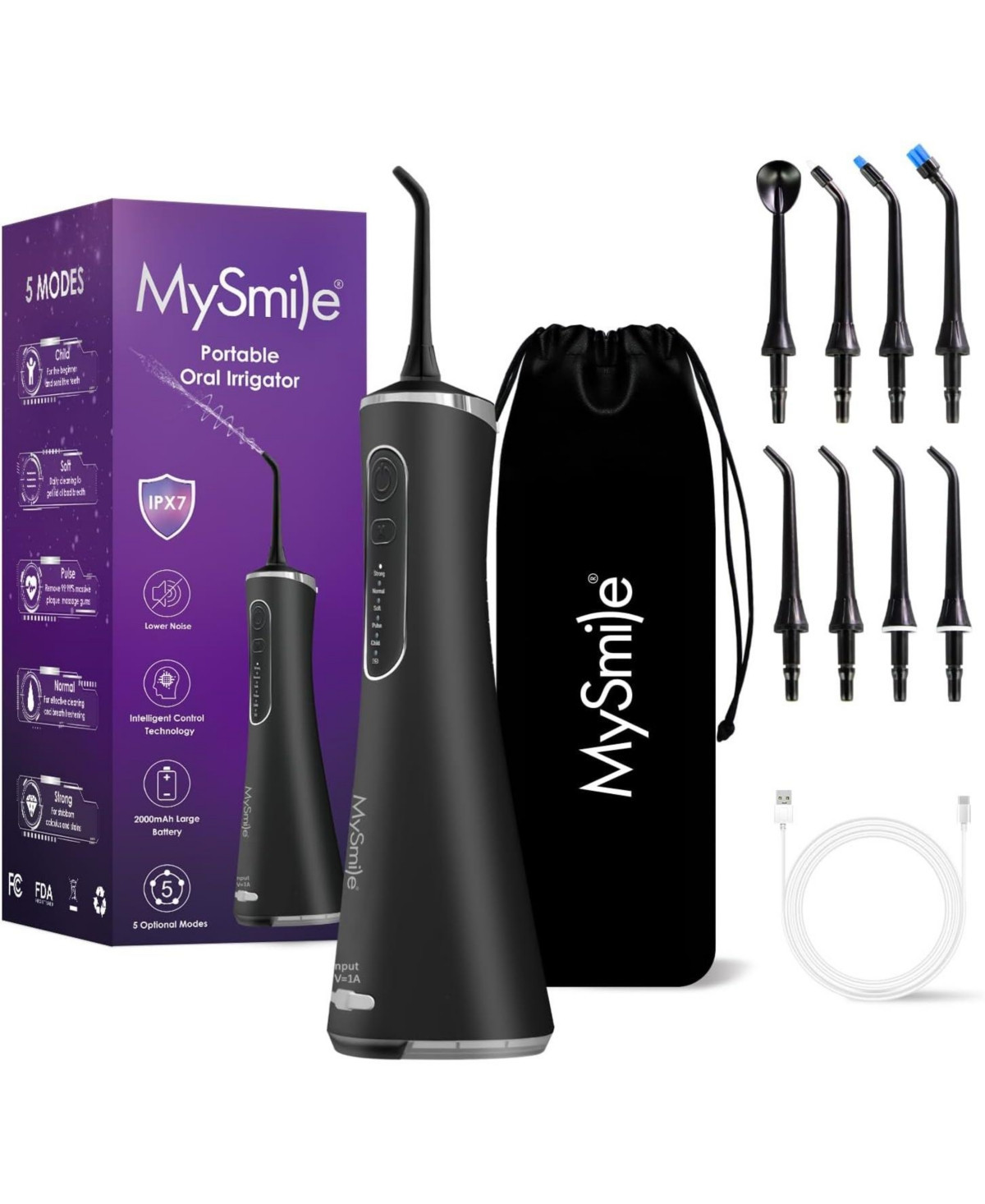 MySmile LP211 Cordless Advanced Water Flossers for Teeth, 5 Cleaning Modes Rechargeable Power Dental Flosser 8 Replacement Jet Tips Ipx 7 Waterproof D | Macy's