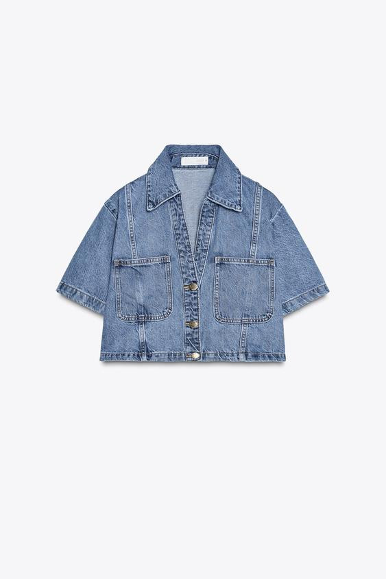 Z1975 CROPPED DENIM SHIRT | Zara US