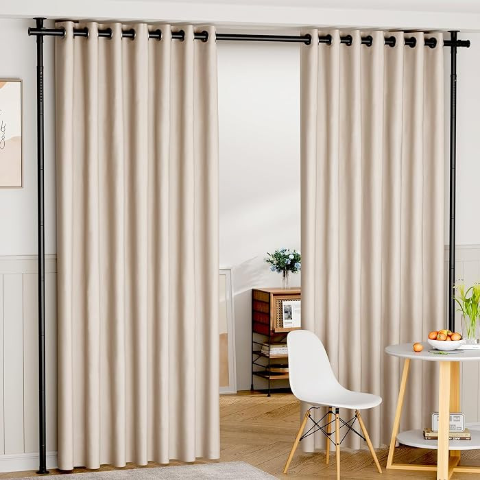 Mr IRONSTONE Room Divider, 28-96"W x 48-120"H, Black, No Drilling, Adjustable, Heavy Duty, Portab... | Amazon (CA)