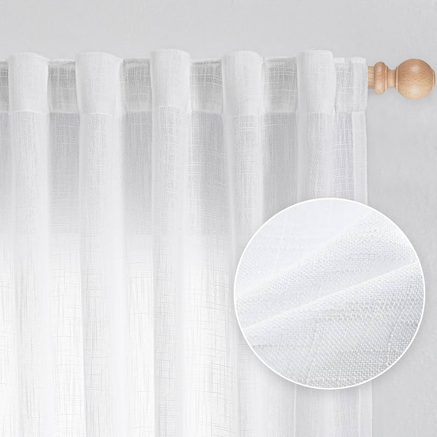 MYSKY HOME Short Curtains for Bedroom Small Windows, Light Filtering Sheer Drapes Boho Decor Coun... | Amazon (US)