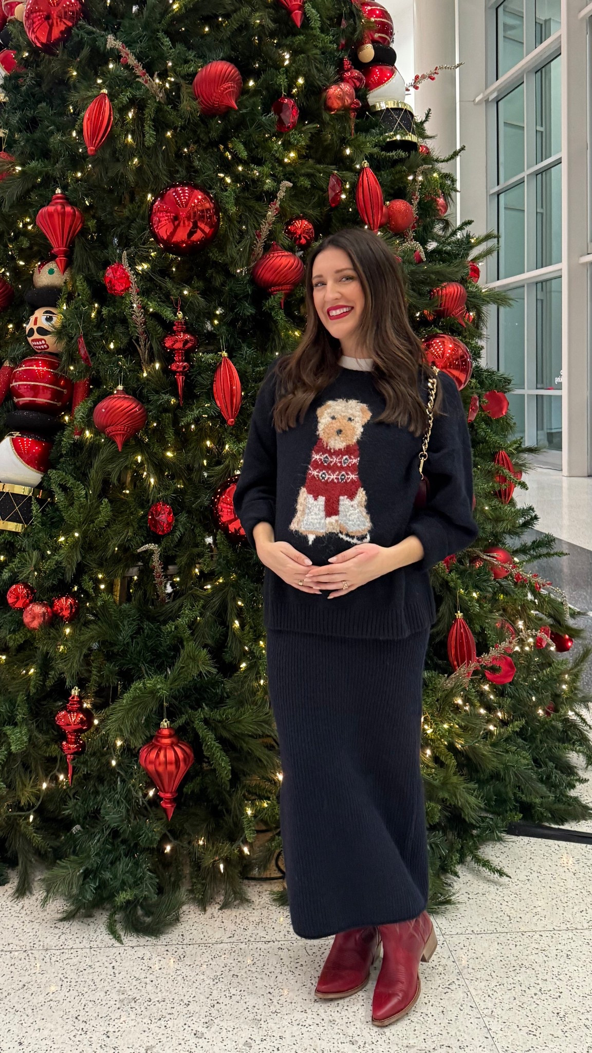 Outfit for the Nutcracker market 19 weeks pregnant! I sized up to a L in the Target sweater and S in the skirt. 

#LTKHoliday #LTKBump