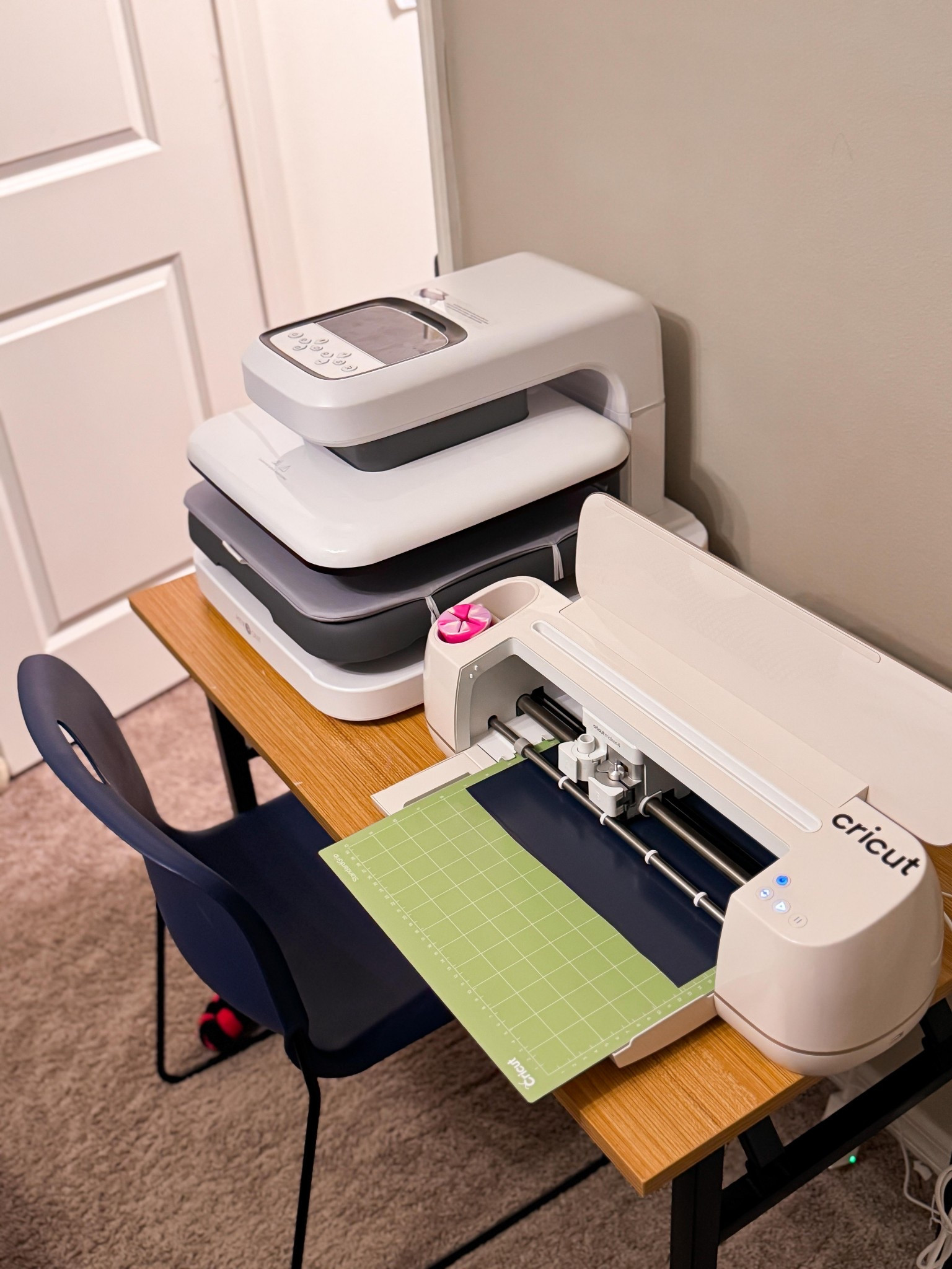 Cricut and heat press T-shirt crafting set up. 

My teen daughter has been loving crafting and creating with her cricut. Great for making stickers, t shirts, and customizing things.

#LTKHome #LTKKids