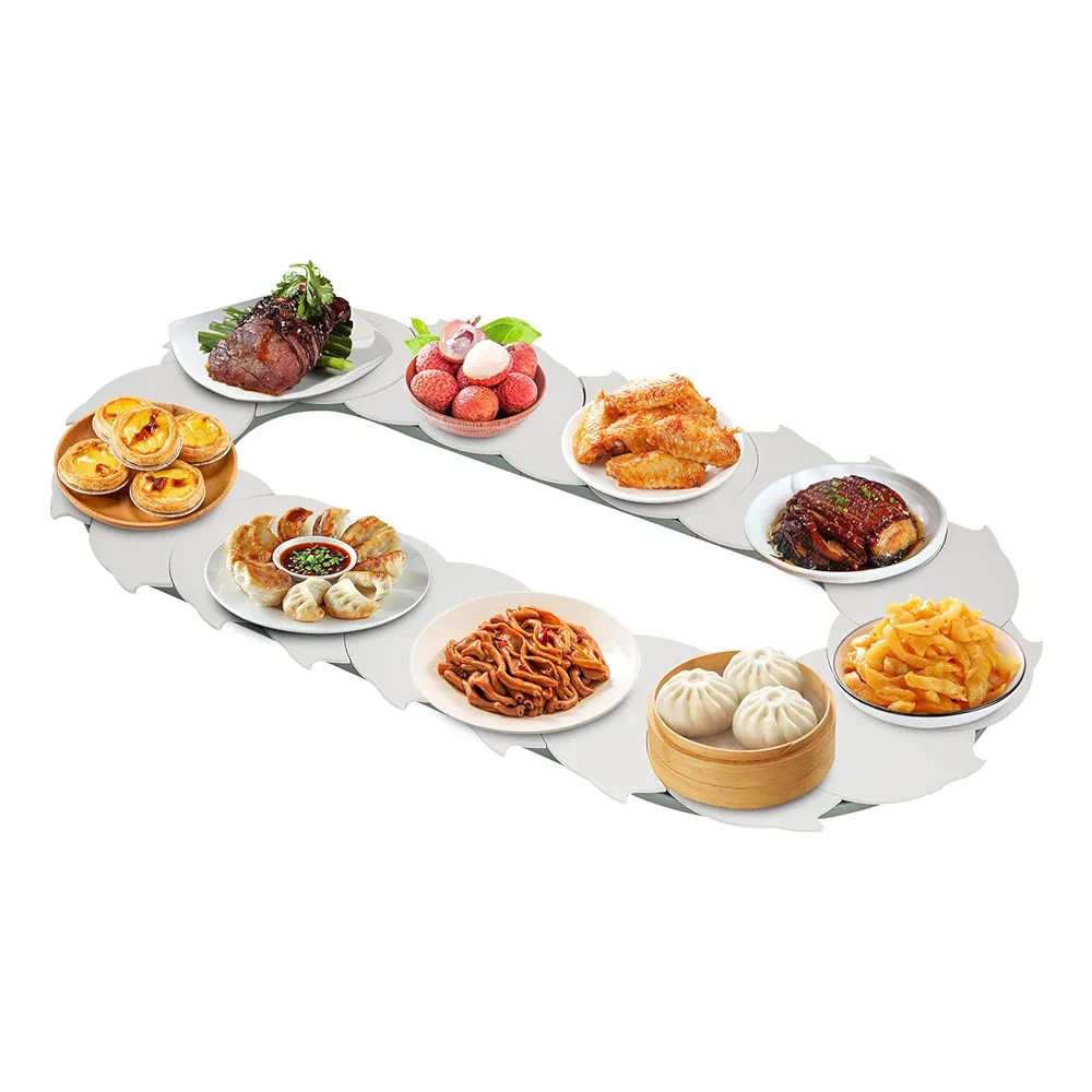 360° Manual Swivel Adjustable Dining Table Rotating Food Turntable Food Serving Train Dining Tab... | Amazon (US)