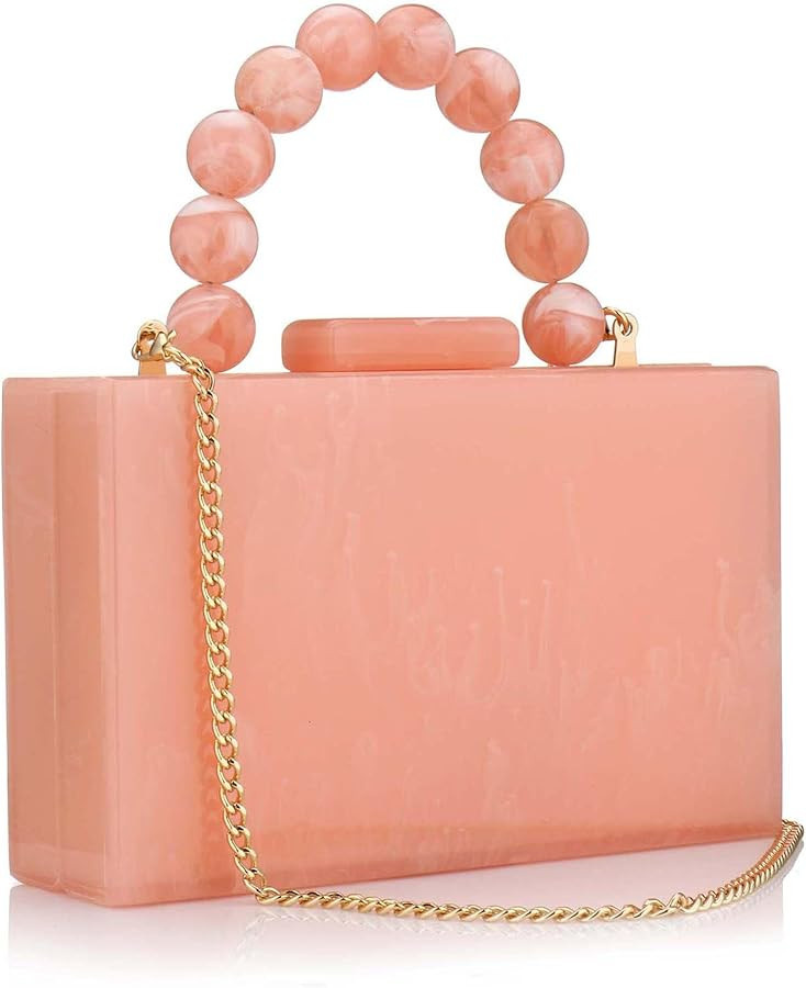 Women Acrylic Clutch Purse Leopard Print Evening Bag Chain Formal Handbag Party Bridal Wedding Cl... | Amazon (US)