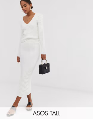 ASOS DESIGN Tall two-piece moving rib knit skirt | ASOS US