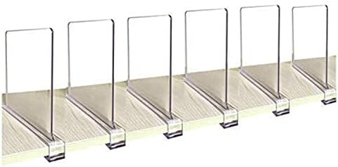 CY craft Acrylic Shelf Divider,Wood Shelf Dividers,Clear Closet Shelf Separators Clothing Organiz... | Amazon (US)