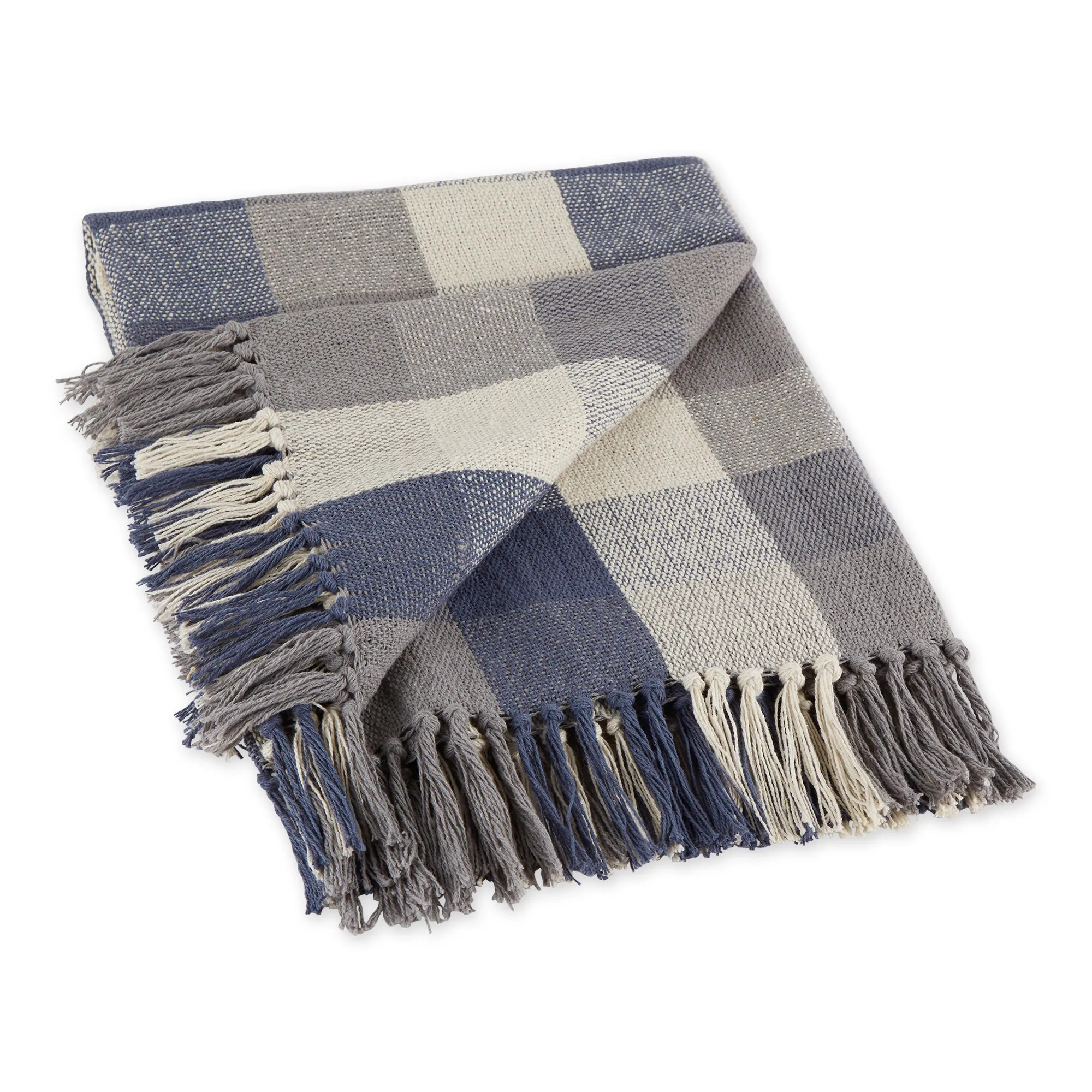 Tri-Color Check Throw - 50x60 - Tri Color French Blue | Overstock