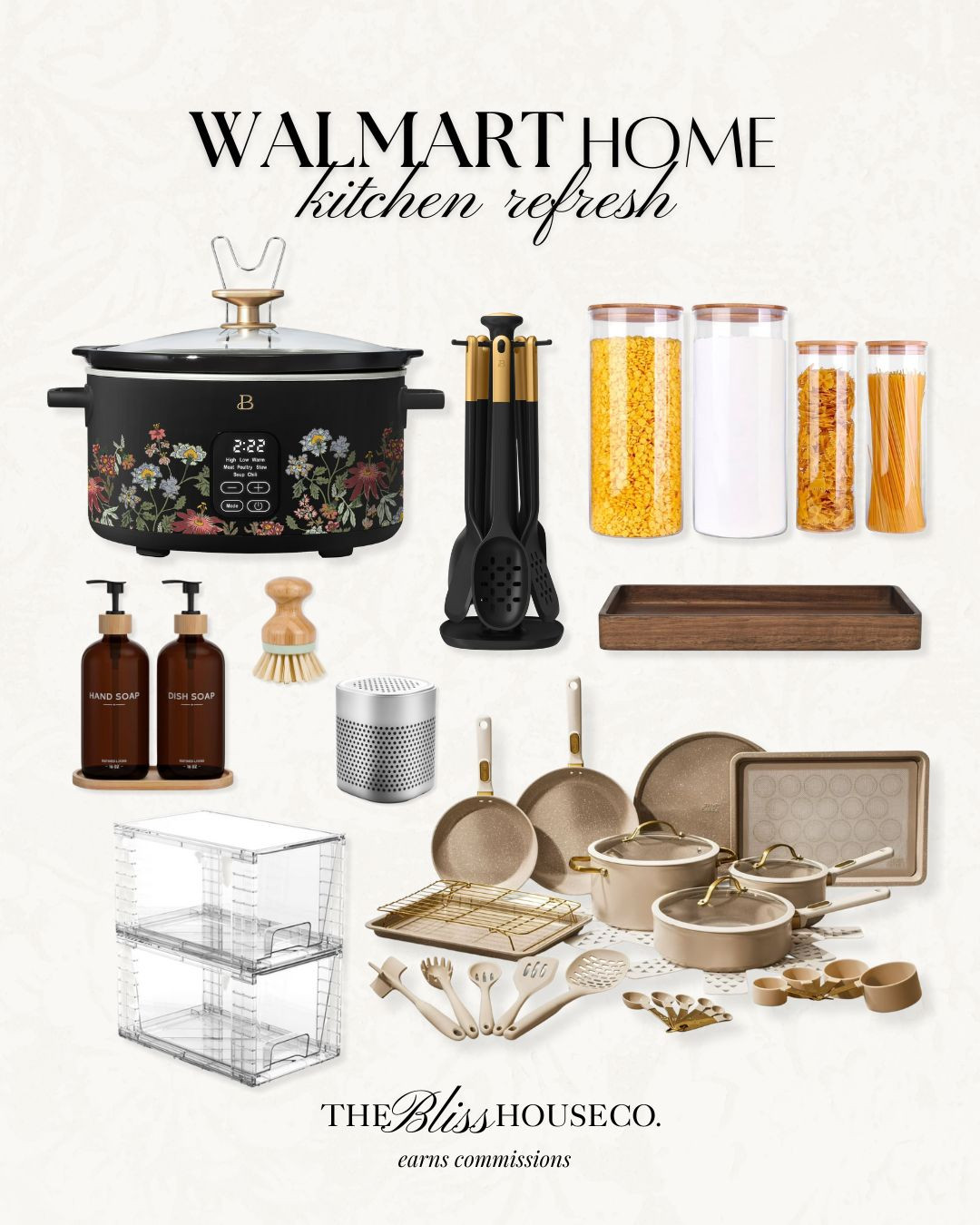 Walmart home finds for a kitchen refresh! New Year organization, new appliances, modern-vintage finds, pantry storage, affordable look for less home finds.

 

 #LTKHome #LTKFindsUnder50