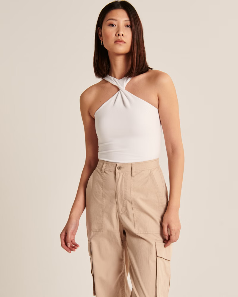 Women's Cotton Seamless Fabric Twist Top | Women's Tops | Abercrombie.com | Abercrombie & Fitch (US)