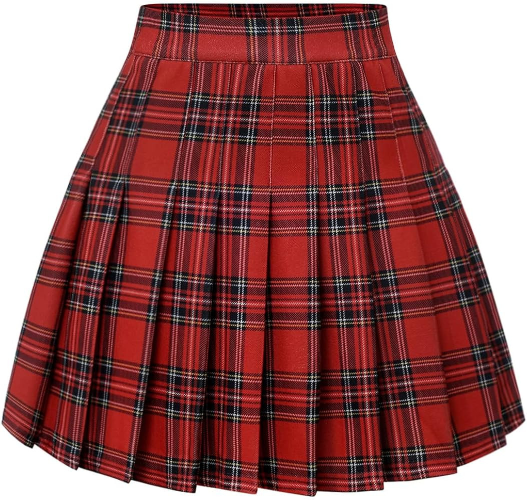 Pleated Skirts for Women High Waist Mini Tennis Skater Skirt Casual Basic Skirts Cheerleader | Amazon (US)