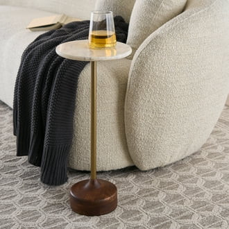 Better Homes & Gardens Aster Drink Table, White Marble | Walmart (US)