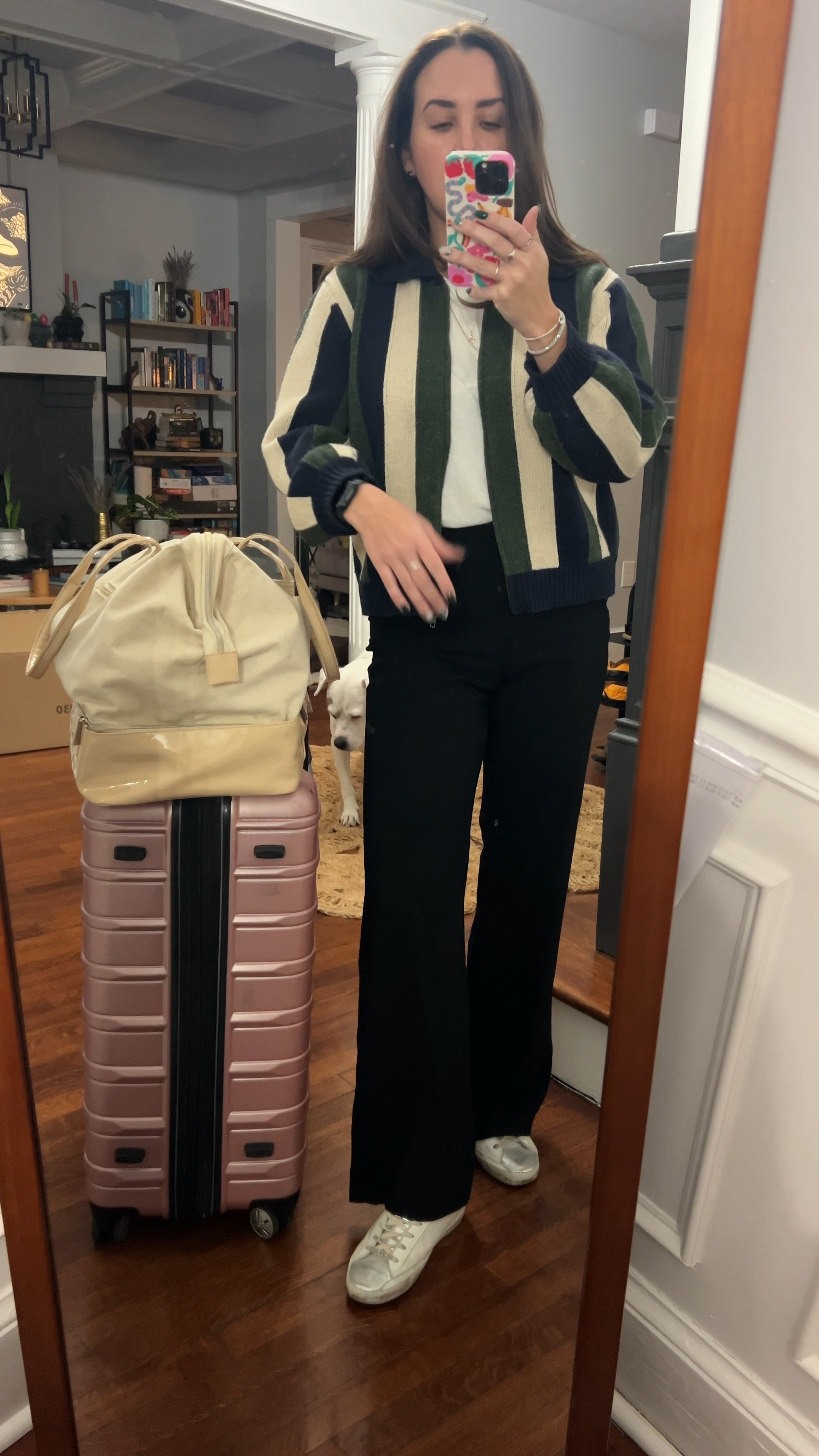 Travel outfit. Airport outfit. Rent the runway. Cardigan. Black pants. Golden goose. Beis.

#LTKWatchNow #LTKFindsUnder100 #LTKTravel