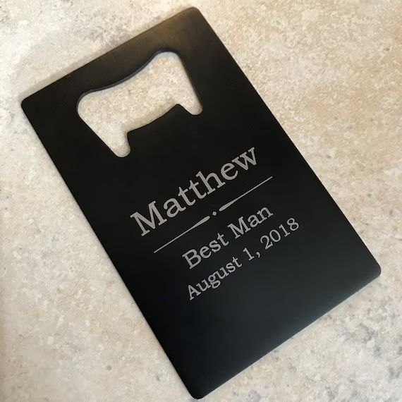 Personalized Credit Card Bottle Opener, Wallet Size Bottle Opener, Groomsmen Gift, Usher Gift, Bo... | Etsy (US)