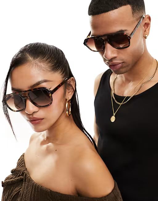 Jeepers Peepers aviator sunglasses in tortoiseshell | ASOS (Global)