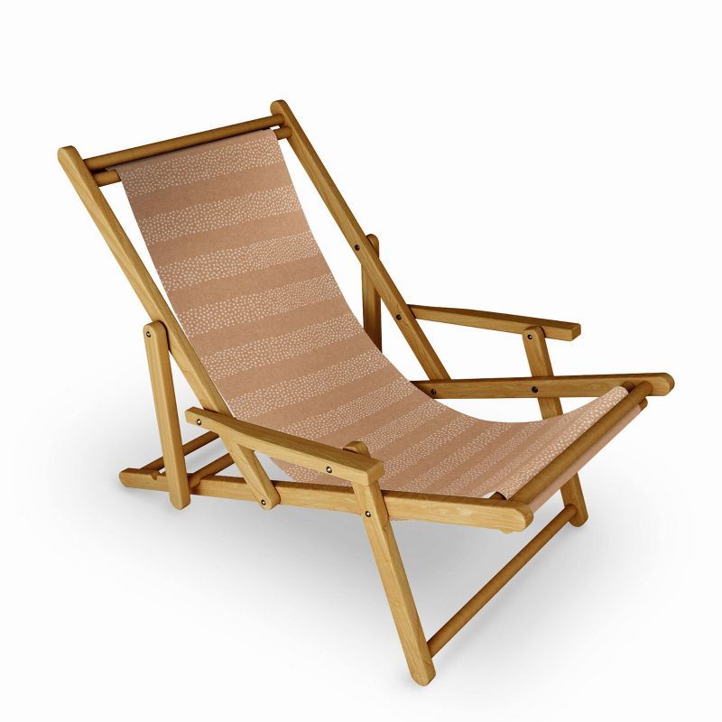 Little Arrow Design Co Stippled Stripes Golden Brown Sling Chair - Pink - Deny Designs | Target