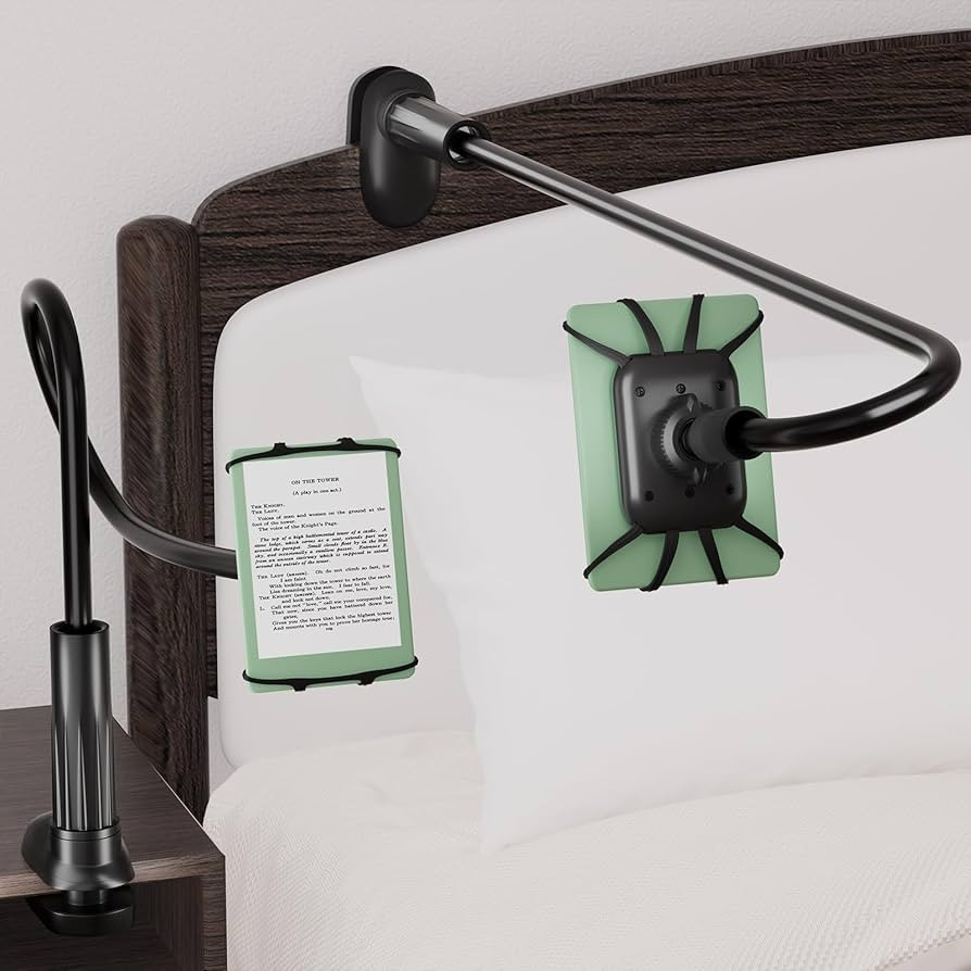 Gooseneck Kindle Holder for Reading in Bed - [Anti-Slip] Phone Holder for Bed, Kindle Stand Acces... | Amazon (US)