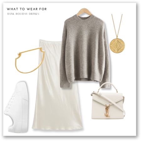 Styling a satin midi skirt with a beige knit, white trainers, saint Laurent mini Cassandra & gold jewellery for a bottomless brunch 🫶

#LTKitbag #LTKstyletip #LTKSeasonal