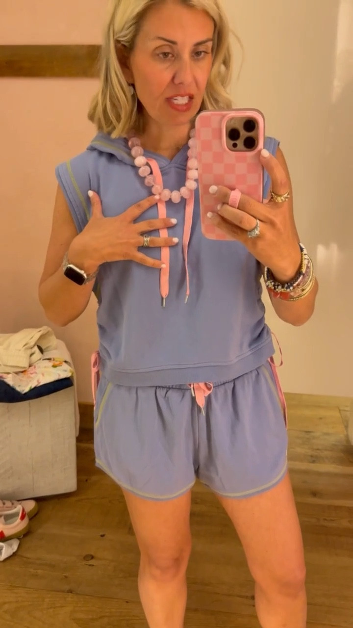 The cutest athleisure set! My girls are totally stealing this! 
Top & shorts - small 

*Anthro Buy more, Save more Sale 
$50 off $150
$100 off $300
$150 off $500

*Use my code Catherine20 on A+B
*Use my code Mixandmatchmadness on Loopy

#LTKSaleAlert #LTKSeasonal #LTKOver40