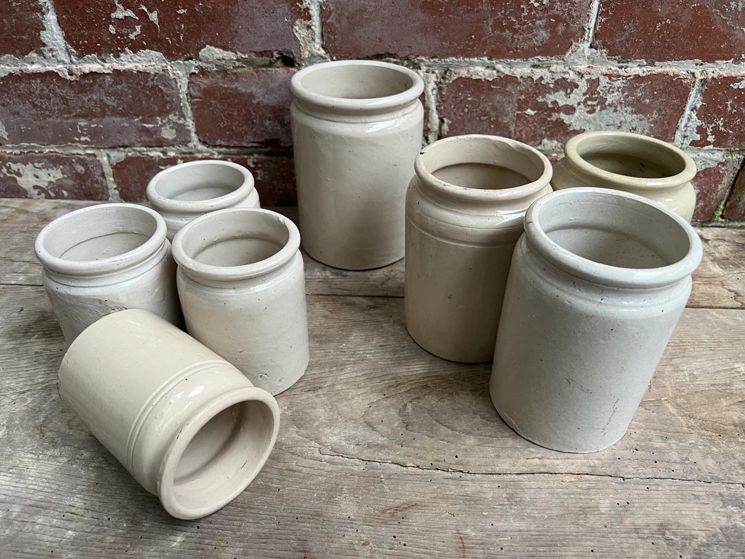 Victorian Stoneware Pots | 1890's | Antique Pottery | Hand Crafted | Edwardian Jars | Etsy (UK)