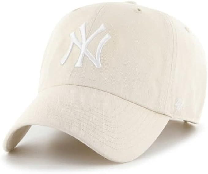 '47 New York Yankees Mens Womens Clean Up Adjustable Strapback Sandstorm Yellow Hat with White Lo... | Amazon (US)