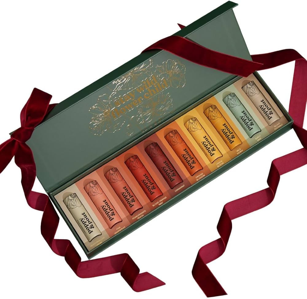 Jumbo Lip Balm Gift Set (10-Pack) | Poppy & Pout All Natural Lip Balms & Moisturizers | Hydrates ... | Amazon (US)