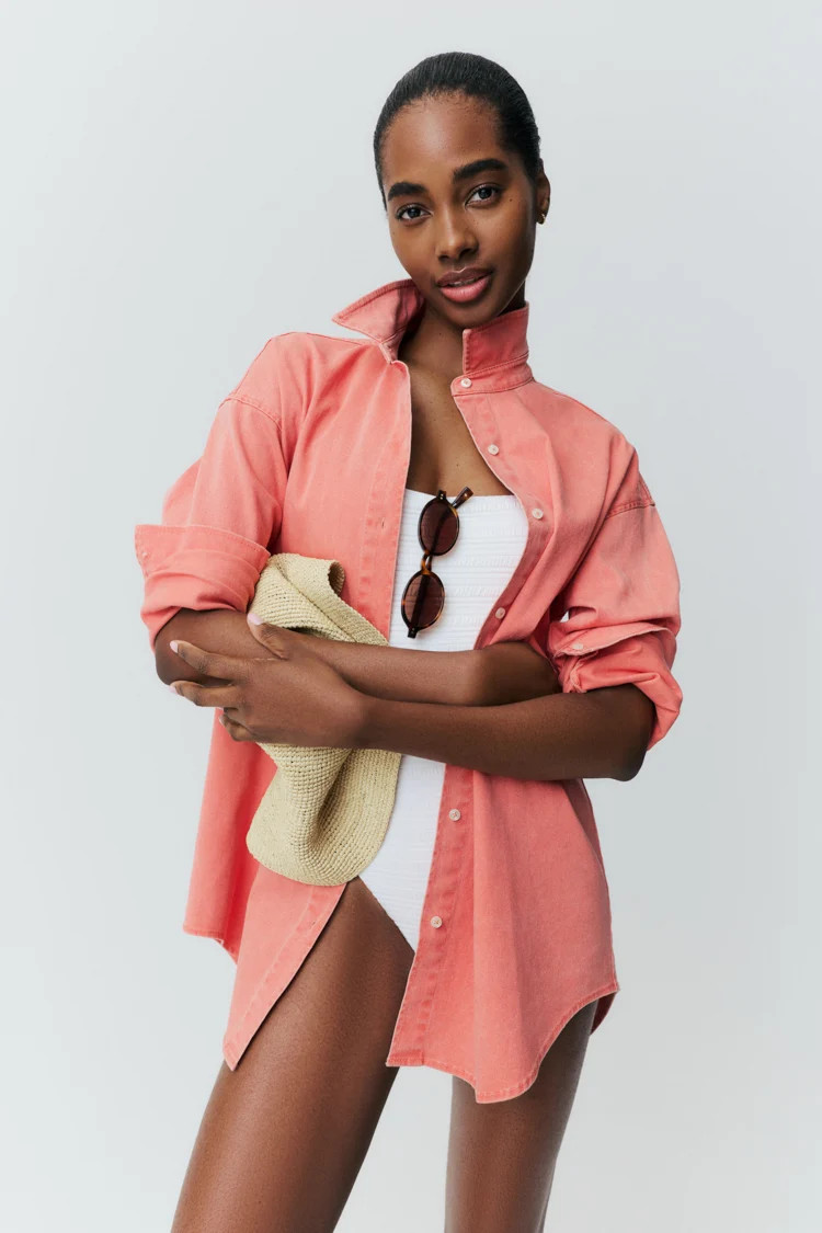 Nantucket Reds Stretch Twill Blane Boyfriend Button Down | Tuckernuck (US)