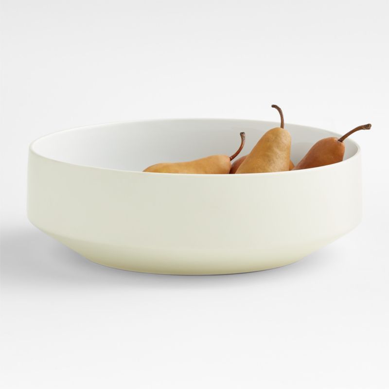 Tour White Porcelain Serving Bowl + Reviews | Crate & Barrel | Crate & Barrel