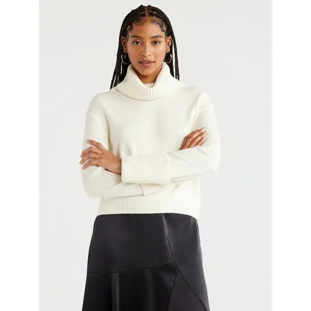 Scoop Women’s Chunky Turtleneck Sweater, Sizes XS-XXL | Walmart (US)