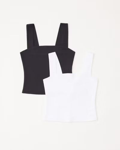 3-Pack Cotton Seamless Fabric Squareneck Tank | Abercrombie & Fitch (US)