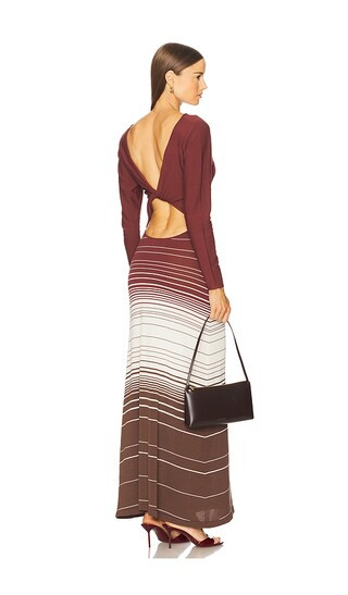 Idun Maxi Dress in Accordion Stripe Bordeaux | Revolve Clothing (Global)