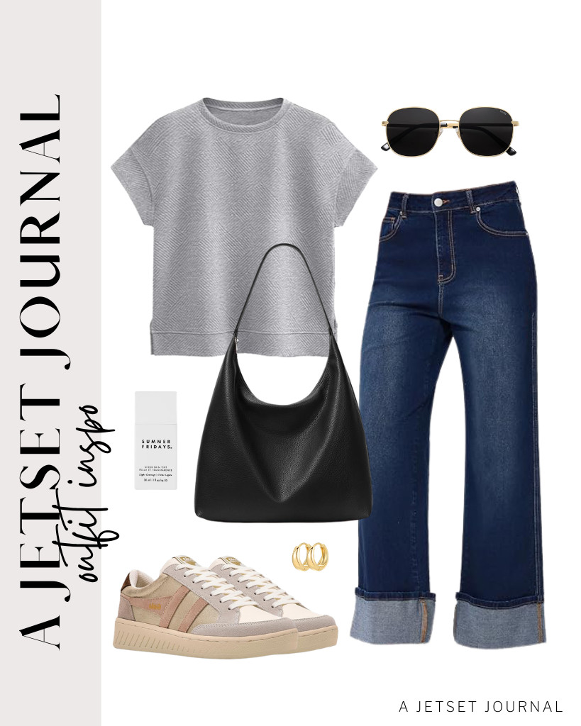 This gray top from PRETTYGARDEN paired with Vinova cuffed jeans is our first outfit. It goes well with Gola Superslam Blaze sneakers and a KALIDI tote bag. You can also add these SOJOS square sunglasses to this fit.

Outfit 4312?

#LTKSeasonal #LTKSaleAlert #LTKTravel
 

 