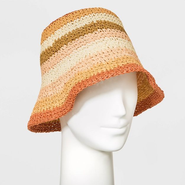 Women's Striped Straw Bucket Hat - Universal Thread™ | Target