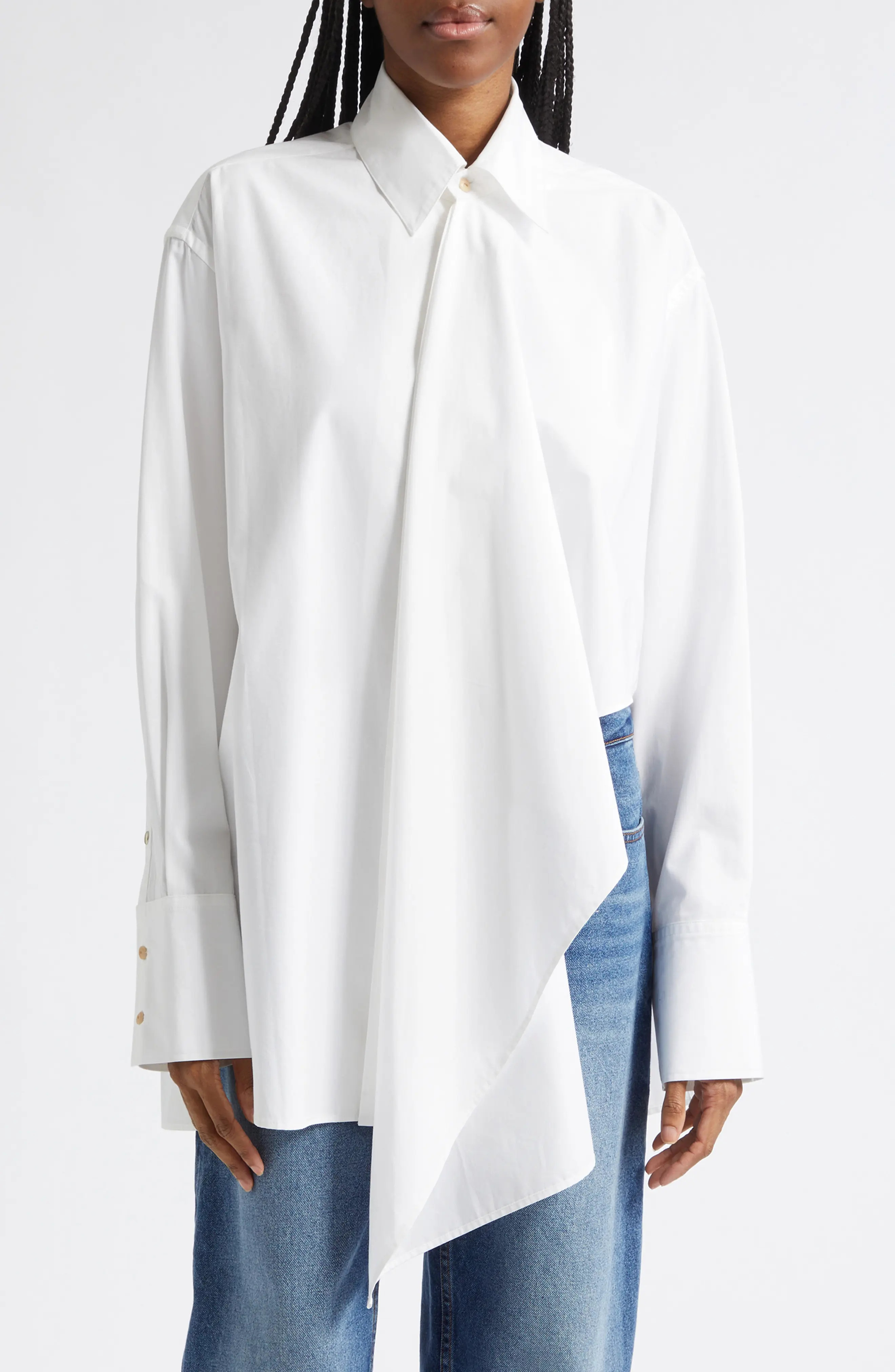 OSSOU Tess Relaxed Fit Cascade Front Button-Up Shirt (Women) | Nordstrom | Nordstrom