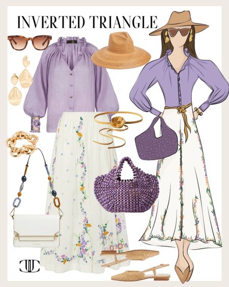 Do you know what your body type is and how to dress it? This is a perfect outfit to wear on an inverted triangle body type to compliment and accentuate all the right angles.  

Body type, inverted triangle body type, sun hat, top handle bag, cross body bag, linen shirt, linen skirt, long skirt, summer look, spring look, summer outfit, elevated outfit

#LTKstyletip #LTKover40 #LTKshoecrush