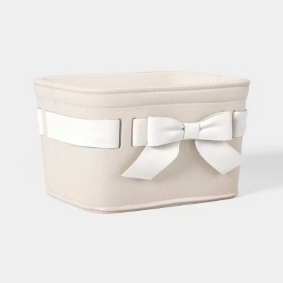 Felt Bow Decorative Basket Cream - Threshold™ | Target