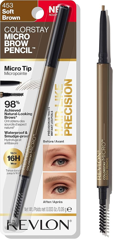 Revlon ColorStay Micro Eyebrow Pencil with Built In Spoolie Brush, Infused with Argan and Marula ... | Amazon (US)