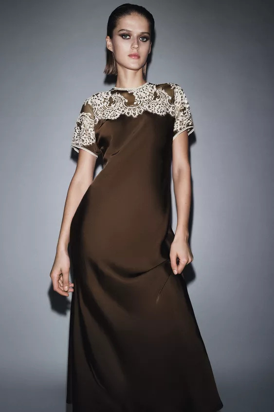 SATIN LACE DRESS ZW COLLECTION LIMITED EDITION | Zara US