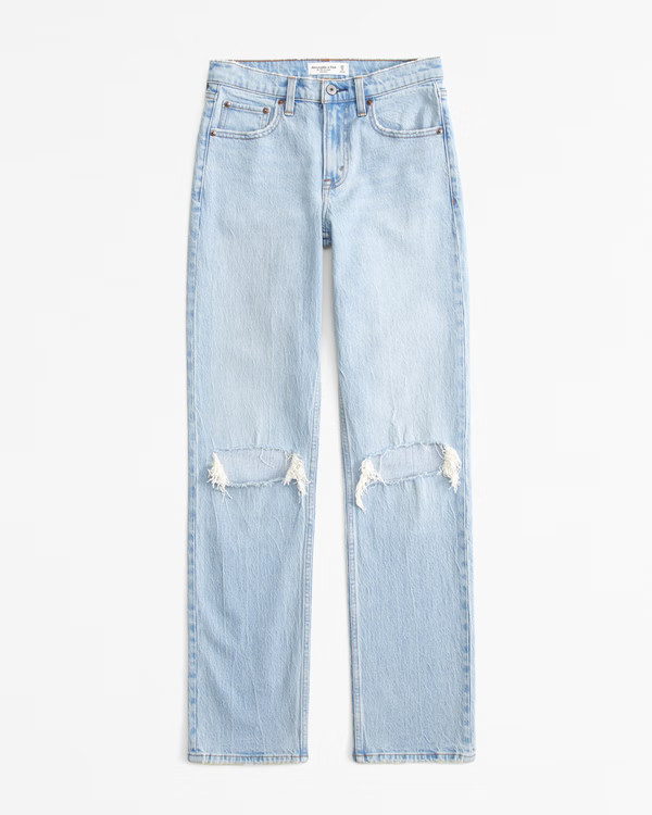 Women's Mid Rise 90s Straight Jean | Women's Clearance | Abercrombie.com | Abercrombie & Fitch (US)