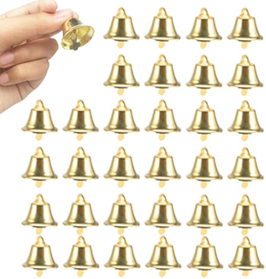 60PCS 26mm/1inch Gold Bells Mini Liberty Bells for Crafts Favor Decorating and Making Wind Chimes | Amazon (US)