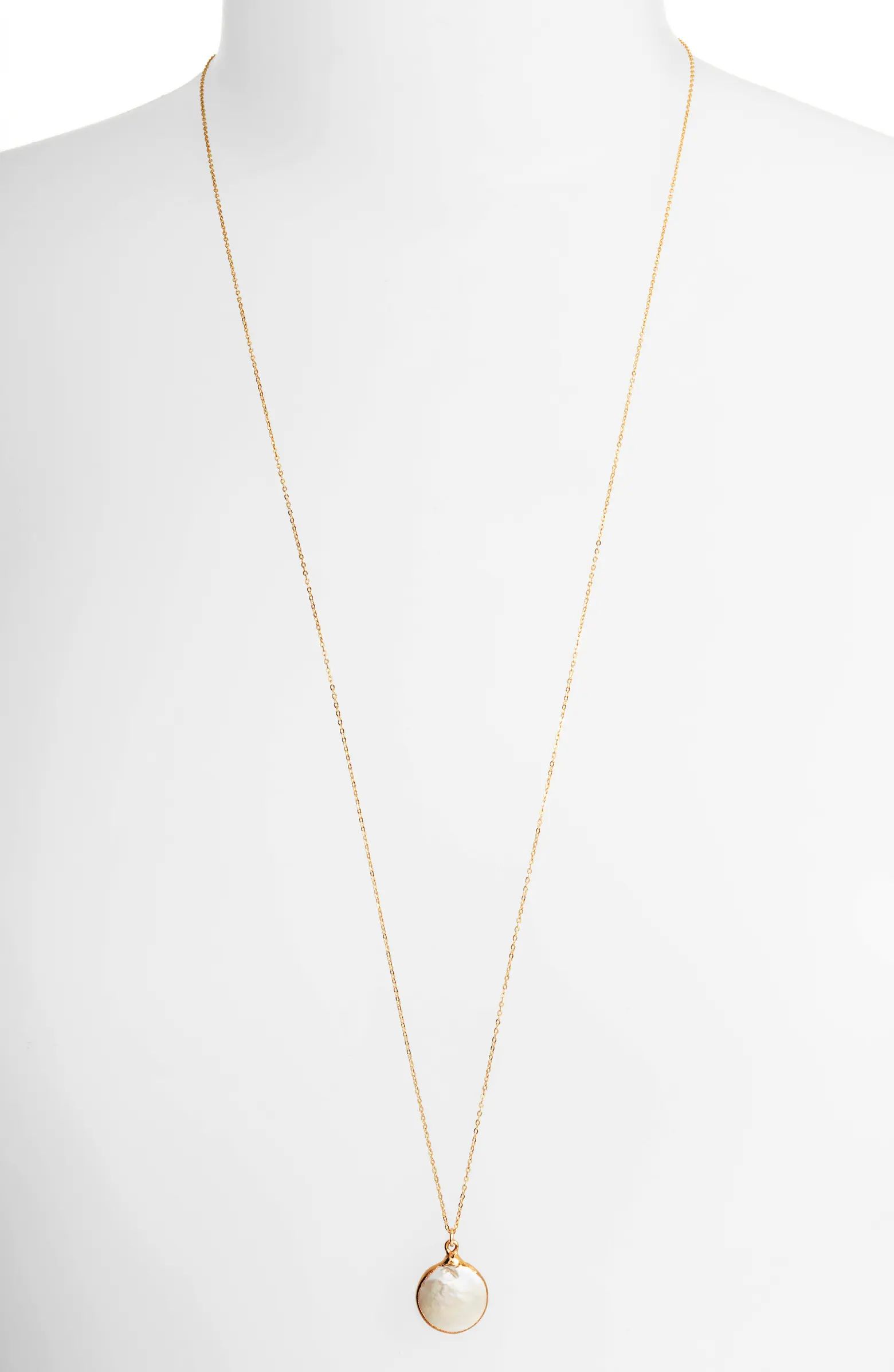 Set & Stones Angela Coin Pearl Long Pendant Necklace | Nordstrom | Nordstrom