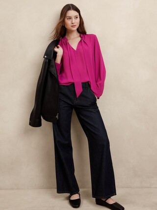 Tie-Front Blouse | Banana Republic Factory | Banana Republic Factory