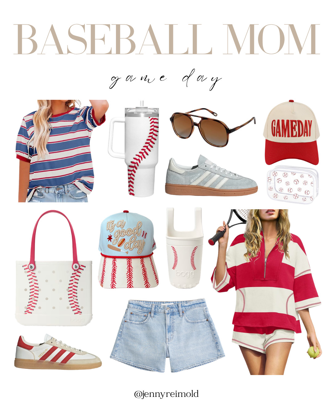 Shop the baseball mom aesthetic for your next game day! All the cutest denim shorts, striped tops, bags, adidas sneakers and more. 

 #LTKmomlife #LTKActive